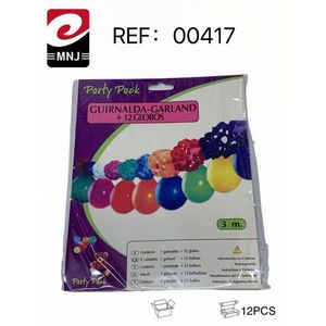 Party Pack Garland 3m + 12 Balloons Multicolor Party Decoration - Product Image 3