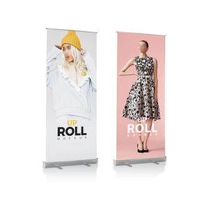 Tùy CHỈNH 80x200 Roll-up biểu ngữ hiển thị quảng cáo ngoài trời nhôm đứng có thể thu vào biểu ngữ - Product Image 1
