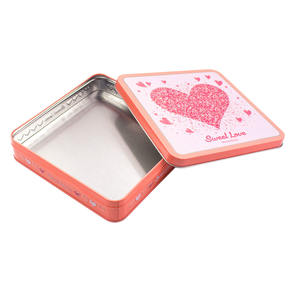 वैलेंटाइन डे उपहार विचार 174 एक्स 174x53mmh 135x135x42mmh वर्ग टिनप्लेट कंटेनर के लिए - Product Image 6