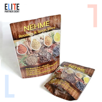 Sachet d'emballage alimentaire transparent 250g pour épices et assaisonnements, pochette verticale personnalisable avec impression pour assaisonnements