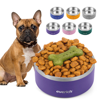 Bol à eau pour chien personnalisé avec logo, 32 oz, 64 oz, en acier inoxydable, isolé, antidérapant, pour l'eau ou la nourriture