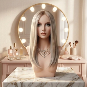 Perruque Lace Front en <span class=keywords><strong>Cheveux</strong></span> Humains Européens, Sans Colle, Dentelle HD, Lisse et Dégradée avec Racines Foncées, pour Femmes Juives, Usage Quotidien - Product Image 3