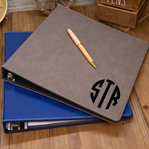 Reliures à 3 anneaux en cuir PU vierges personnalisées, cadeaux d'entreprise de <span class=keywords><strong>bureau</strong></span> personnalisés, vente en gros, reliure en similicuir laserable A4 - Product Image 4