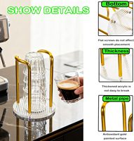 Distributeur de gobelets à café en acrylique personnalisé, organisateur de gobelets et de couvercles, porte-gobelets en papier, utilisé pour les comptoirs de cuisines, de bureaux