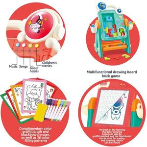 Bloc de Dibujo Educativo <span class=keywords><strong>2</strong></span> en 1 de Doble Cara para Niños, Juego de Ladrillos con Dibujos Animados, <span class=keywords><strong>2</strong></span> en 1 para Dibujar - Product Image 4
