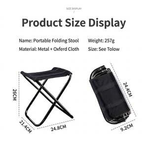 GQK Tabouret de camping pliable portable en alliage d'aluminium, chaise d'extérieur pliable pour pique-nique, randonnée, pêche, plage - Product Image 2