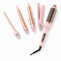 Ensemble de fer à friser en céramique tourmaline 6 en 1, barils interchangeables, chauffe rapide, écran LCD réglable, CE FCC, double tension, styler pour cheveux