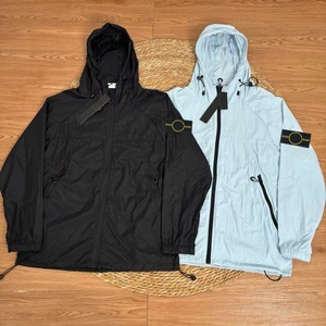 Luxury wholesale fashion casual loose stone windproof vintage zipper hood autumn <b>jacket</b> for men - Product Image 1