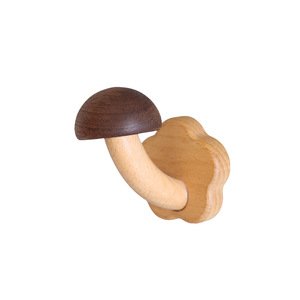 Crochet mural décoratif <span class=keywords><strong>en</strong></span> bois massif <span class=keywords><strong>en</strong></span> forme de champignon, adhésif sans perçage, pour manteaux et sacs, <span class=keywords><strong>en</strong></span> noyer Sapele, pour entrée et armoire - Product Image 1