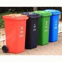 Poubelle en plastique recyclable de 240 litres, poubelle à roulettes tacho de basura