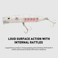 Leurre artificiel dur de surface Topwater Popper pour pêche en mer profonde, grandes vagues, pêche en bateau, traîne, surfcasting, 61g 15cm avec grelots