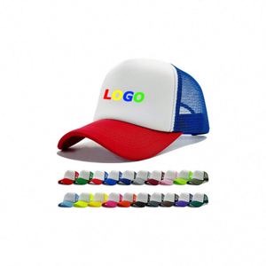 Custom Logo Mesh Back Trucker <b>Hats</b> - Personalized Baseball Caps for Promotional Giveaways & Sun Protection - Product Image 1