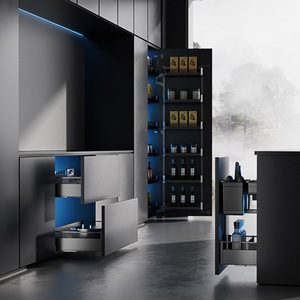 Cesta extraíble Cooper Monster para gabinete alto, almacenamiento multicapa de bebidas, gabinete de cocina moderno de aleación de aluminio y MDF - Product Image 1