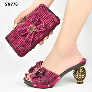 De zapatos de sandalias juego de cristal, bolsa de nuevos estilos señoras Italia zapatos de las mujeres