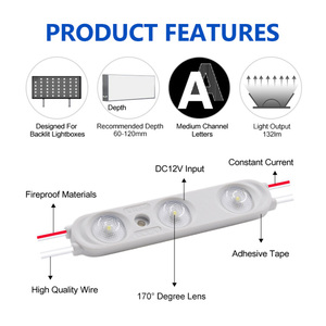 ไฟ LED โมดูล LED 2835ไฟ LED 3ดวง8216 1.2W กันน้ำสีขาวอบอุ่นสีขาว12V ไฟโฆษณา LED สัญญาณไฟแบ็คไลท์ - Product Image 4