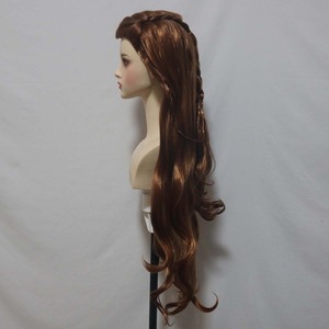 Perruque longue bouclée brune pour femme, cosplay de princesse elfe <span class=keywords><strong>Tauriel</strong></span> pour fête d'Halloween RMOV-007 - Product Image 3