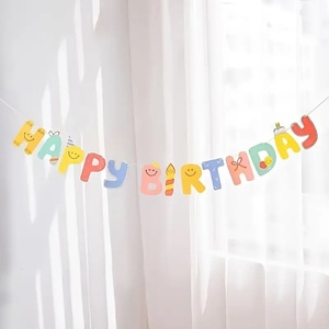 A colorful birthday candle "Happy Birthday" banner is suitable for birthday <strong>decoration</strong>. - Product Image 1