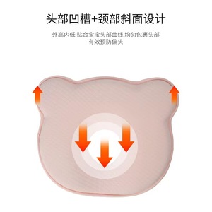 Little Bear Baby Shaping <b>Pillow</b> <b>Memory</b> Foam Pink Irregular Shape For Newborn Head Correction - Product Image 2