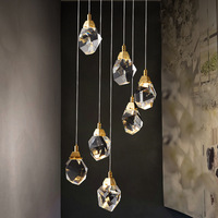 Lampe Led suspendue en cristal moderne pour Villa, hôtel, escalier, éclairage suspendu