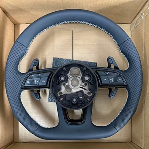 Volant sport en cuir noir d'origine usine, compatible avec <span class=keywords><strong>Audi</strong></span> A3 8V Q3 A4 A5 S5 B8.5 B8 TT MK2 Q3 RS7 S8 C8 - Product Image 1