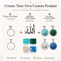Collier pendentif personnalisé TIMEMUSE avec calligraphie islamique, pendentif avec nom arabe et motifs de symboles musulmans, fabricant OEM/ODM