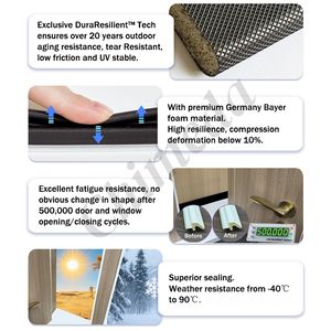 Cinta de Sellado de Espuma de PU para Puertas de Madera, Insonorizante, Resistente al Viento y al Polvo, Sin Pegamento - Product Image 2