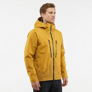 Veste de ski imperméable à capuche pour homme, jaune, synthétique, isolée, fermeture éclair, vêtements d'hiver pour l'extérieur - Product Image 3