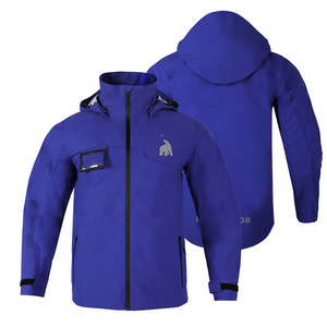 Xk26 111 Chaqueta de trabajo impermeable y resistente al viento para hombre, transpirable, resistente a desgarros, con capucha y revestimiento de poliéster - Product Image 4