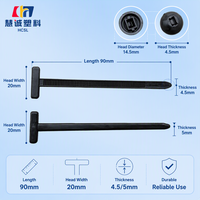 Attaches-câbles en nylon auto-bloquants Push Mount, type sapin, avec trous de 9 mm/4,6 mm, noirs, 100 pièces/sac, CE RoHS, résistants aux UV, écologiques