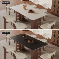Ensemble de table à manger moderne en pierre chinoise assemblée pour 6 personnes, pour restaurant, hôtel, appartement, maison, meubles personnalisés
