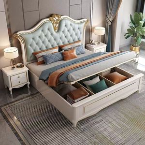 2026 nuovissimo <span class=keywords><strong>letto</strong></span> King Queen in <span class=keywords><strong>legno</strong></span> massello intagliato morbido testiera per camera da <span class=keywords><strong>letto</strong></span> mobili in <span class=keywords><strong>legno</strong></span> stile europeo <span class=keywords><strong>letto</strong></span> con <span class=keywords><strong>testata</strong></span> curva - Product Image 1