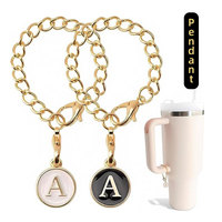 Vente en gros de plaque signalétique de l'alphabet bouteille d'eau gobelet accessoires de décoration lettre breloque accessoire pour gobelet