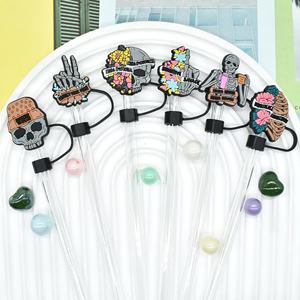 Adornos de PVC para Pajitas de 10 mm con Diseño de Calaveras de 8 mm, Serie Halloween, Accesorios para Bar, Antipolvo, Horror - Product Image 4