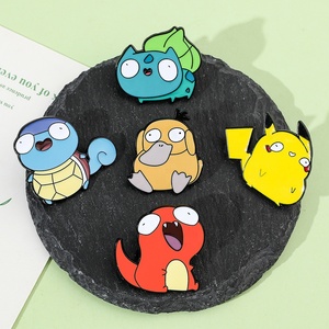 84 diseños lindo Anime japonés Logo sombrero hombres mujeres broche <span class=keywords><strong>dibujos</strong></span> <span class=keywords><strong>animados</strong></span> Pokemoned Pikachu Eevee Metal esmalte Collar broche pines - Product Image 3