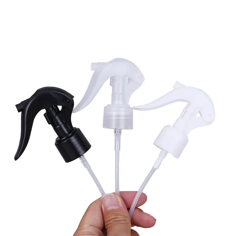 Custom 18/410,20/410,24/410,28/410 black plastic sprayer head continuous mist spray mini trigger sprayer pump for alcohol