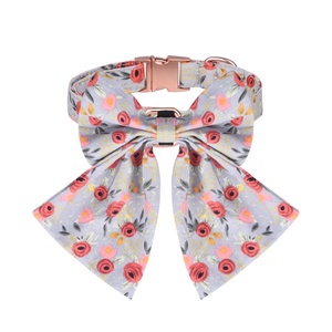 <span class=keywords><strong>Collar</strong></span> de perro de algodón puro ajustable y conjunto de correa con pajarita cómodo <span class=keywords><strong>collar</strong></span> de cachorro para perros pequeños y medianos - Product Image 3