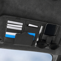 Organisateur de rangement pour pare-soleil de voiture OEM/ODM avec miroir, support magnétique pour téléphone et lunettes de soleil, et couche de blocage de signal antivol pour cartes