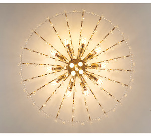 Lustre en cristal français de luxe et atmosphérique Villa plafonnier Style crème minimaliste chambre Restaurant salon - Product Image 4