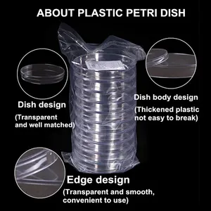 Platos de plástico para laboratorio, consumibles de petri en forma de placa, plástico esterilizado, 90x20mm, gran oferta, precio de fábrica