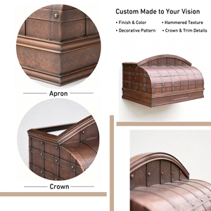 <span class=keywords><strong>Hotte</strong></span> murale en cuivre gaufré antique, options solaires et gaz, design de cuisine de luxe style méditerranéen, contrôlée par application pour VR - Product Image 6