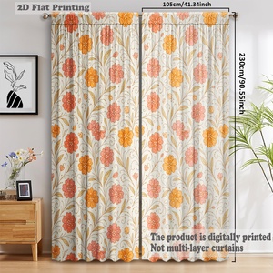 Nuove Tende e Drappeggi per Finestre e Porte con Stampa Digitale Personalizzata a Motivi Floreali, Stile Moderno per Soggiorno, Lavabili in Lavatrice - Product Image 5