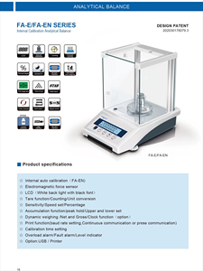 Balanza Analítica de Laboratorio 220g 0.0001g, Báscula Digital de Alta Precisión con Calibración Interna, Pantalla LCD FA2204EN - Product Image 2