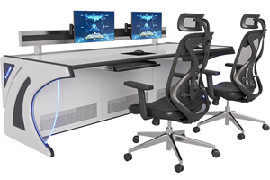 <span class=keywords><strong>Console</strong></span> moderne à hauteur réglable Table de salle de contrôle intelligente pour immeuble de bureaux Bureau de travail par le fabricant - Product Image 2