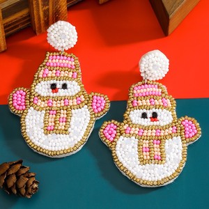 Europeu Americano Natal Série Handmade Arroz Beads Pérola Gota Cross-Border Venda Quente Papai Noel Stud Estilo Borboleta - Product Image 4