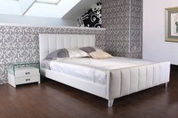 Ensembles de chambre à coucher dorés, meubles au design moderne, cadre en bois confortable en cuir, lits bon marché