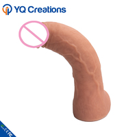 Vibrador de 10 Modos, Dildo Grande de Silicona y Goma con Forma de Pene para Mujeres