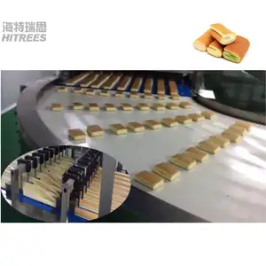Güzel katmanlı kek üretim hattı/endüstriyel isviçre rulo keki yapma makinesi/İsviçre rulo üretim hattı