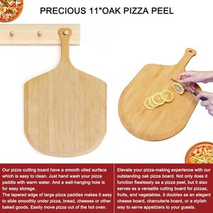 Factory Price Eco-Friendly 4pcs Pizza Tools Set with Stainless Steel Cordierite Pizza Stone & Wooden Peel for Oven and Grill - Product Image 4