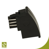 Connecteur allemand RJ11 6P2C en ABS noir, certifié RoHS, modèle de conversion de données GM02 pour équipement de télécommunication