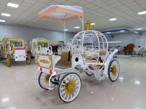 Nouvelle Conception - <span class=keywords><strong>Voiture</strong></span> de Tourisme Royale à 4 Roues - Carrosse Princesse Classique Cendrillon - Carrosse Électrique en Acier à Batterie - Product Image 6